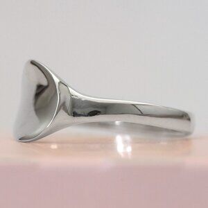 Geometric Sterling Silver Ring, Curvy Minimalist Ring, Simple 925 Ring Band Sz 7